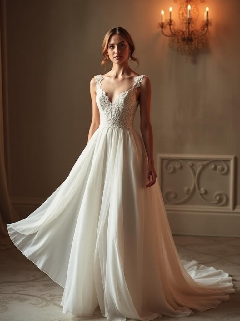 Vestido de noiva Lumière - A-line · Chiffon